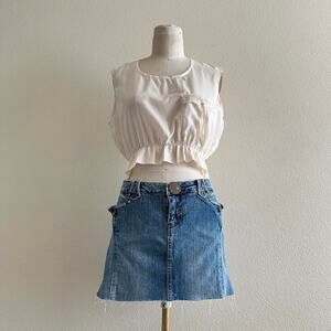 handmade light pink babydoll cropped tank top